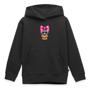 Nœud Coquet Tiki Luau Masque Tiki Hawaïen - Sweat Premium à capuche enfant bio - noir - Devant - AI Model Kid Male (0cm)