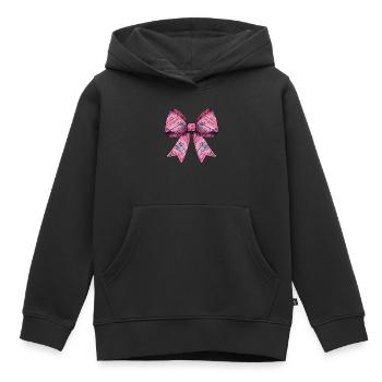 Coquette archet trompette instrument motif - Sweat Premium à capuche enfant bio - noir - Devant - AI Model Kid Male (0cm)