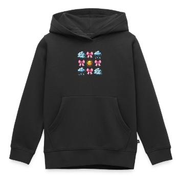 Coquette Arc Météorologie Soleil Nuages - Sweat Premium à capuche enfant bio - noir - Devant - AI Model Kid Male (0cm)