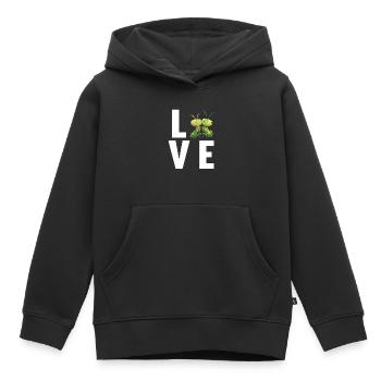 Mantes religieuses Mantes religieuses - Sweat Premium à capuche enfant bio - noir - Devant - AI Model Kid Male (0cm)