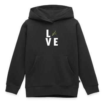 Mantes religieuses Mantes religieuses - Sweat Premium à capuche enfant bio - noir - Devant - AI Model Kid Male (0cm)