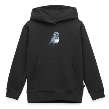 Grummelige Taube Comic-Stil - Kinder Premium Organic Hoodie - Schwarz - Vorne - AI Model Kid Male (0cm)
