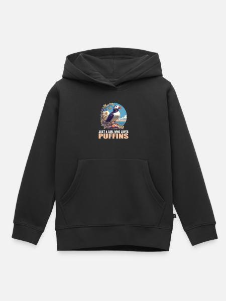 Papageientaucher - Kinder Premium Organic Hoodie - Schwarz