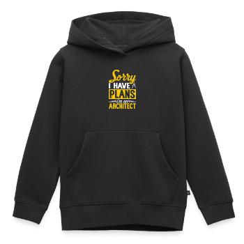 Architecte - Sweat Premium à capuche enfant bio - noir - Devant - AI Model Kid Male (0cm)