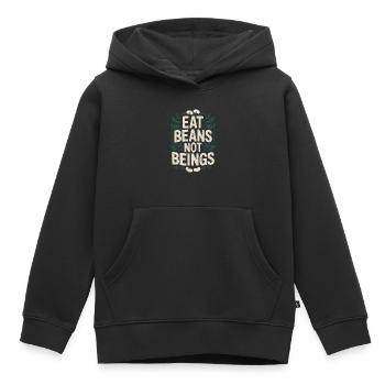 Eat Beans Not Beings Tiere Bohnen Vegetarier Vegan - Kinder Premium Organic Hoodie - Schwarz - Vorne - AI Model Kid Male (0cm)