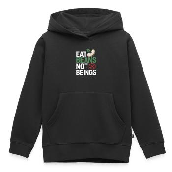 Eat Beans Not Beings Tiere Bohnen Vegetarier Vegan - Kinder Premium Organic Hoodie - Schwarz - Vorne - AI Model Kid Male (0cm)