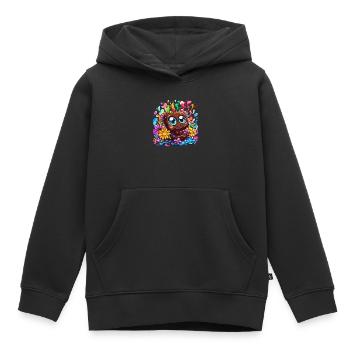 Morceau de chocolat heureux - Sweat Premium à capuche enfant bio - noir - Devant - AI Model Kid Male (0cm)