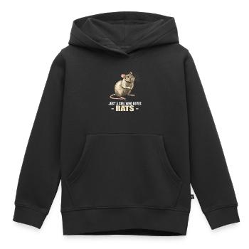 Rat Rat - Sweat Premium à capuche enfant bio - noir - Devant - AI Model Kid Male (0cm)