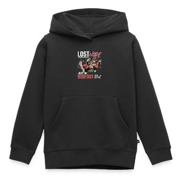 Bigfoot Sasquatch - Sweat Premium à capuche enfant bio - noir - Devant - AI Model Kid Male (0cm)