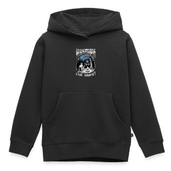 Bigfoot Sasquatch - Sweat Premium à capuche enfant bio - noir - Devant - AI Model Kid Male (0cm)