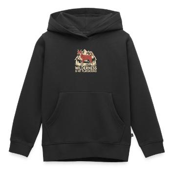 Dhole Lover Faune Canidé Chien sauvage asiatique - Sweat Premium à capuche enfant bio - noir - Devant - AI Model Kid Male (0cm)