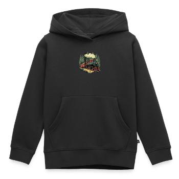 Waldzug im Sonnenlicht - Kinder Premium Organic Hoodie - Schwarz - Vorne - AI Model Kid Male (0cm)