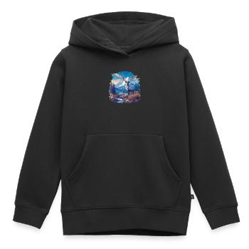 Renne Renne - Sweat Premium à capuche enfant bio - noir - Devant - AI Model Kid Male (0cm)