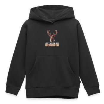 Renne Renne - Sweat Premium à capuche enfant bio - noir - Devant - AI Model Kid Male (0cm)