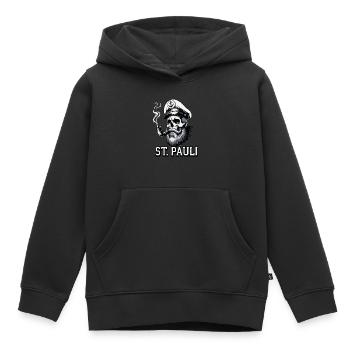 St.Pauli Kiez Hamburg Totenkopf Sankt Pauli - Sweat Premium à capuche enfant bio - noir - Devant - AI Model Kid Male (0cm)