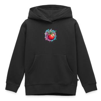 Graffiti Tomate auf Mauer - Kinder Premium Organic Hoodie - Schwarz - Vorne - AI Model Kid Male (0cm)