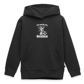 Nachwuchs Verkünden | Ich Werde Großer Bruder 2027 - Kinder Premium Organic Hoodie - Schwarz - Vorne - AI Model Kid Male (0cm)
