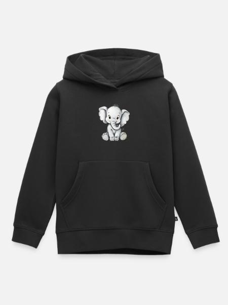 kleiner süßer Elefant - Kinder Premium Organic Hoodie - Schwarz