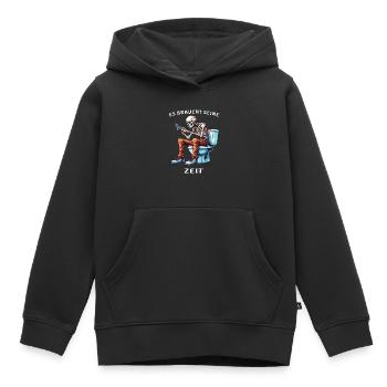 SMARTPHONE DE TOILETTE SQUELETTE - Sweat Premium à capuche enfant bio - noir - Devant - AI Model Kid Male (0cm)
