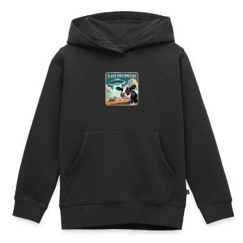 Close Encounters Mit UFO Und Kuh - Kinder Premium Organic Hoodie - Schwarz - Vorne - AI Model Kid Male (0cm)