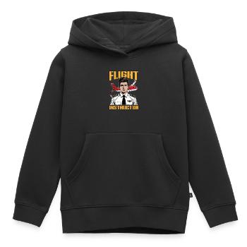 Instructeur de vol Professeur d’aviation École de pilotage - Sweat Premium à capuche enfant bio - noir - Devant - AI Model Kid Male (0cm)