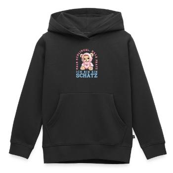 Ours mignon mi-coquin mi-grimace chérie - Sweat Premium à capuche enfant bio - noir - Devant - AI Model Kid Male (0cm)