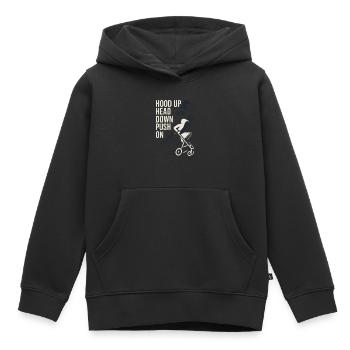 Crèche Papa Paternité Fierté - Sweat Premium à capuche enfant bio - noir - Devant - AI Model Kid Male (0cm)