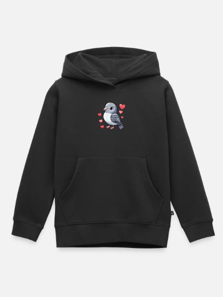Taube voller Liebe - Kinder Premium Organic Hoodie - Schwarz