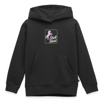 Chemise d’écurie – Horse Girl Design - Sweat Premium à capuche enfant bio - noir - Devant - AI Model Kid Male (0cm)