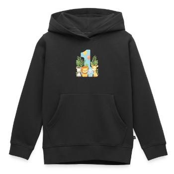Jungle Animals Cadeau d’anniversaire d’un an pour les enfants - Sweat Premium à capuche enfant bio - noir - Devant - AI Model Kid Male (0cm)