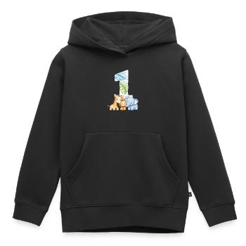 Dschungeltiere Kinder 1 Jahr Geburtstag Geschenk - Kinder Premium Organic Hoodie - Schwarz - Vorne - AI Model Kid Male (0cm)