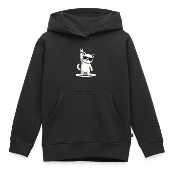 Rock'n' Miez - Kinder Premium Organic Hoodie - Schwarz - Vorne - AI Model Kid Male (0cm)