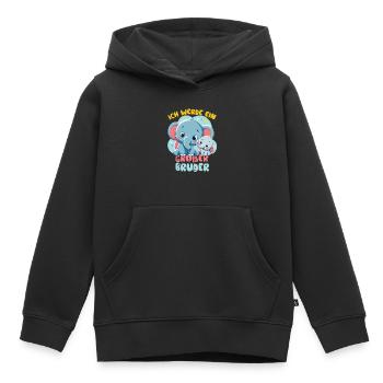 Nachwuchs Verkünden | Ich Werde Großer Bruder 2027 - Kinder Premium Organic Hoodie - Schwarz - Vorne - AI Model Kid Male (0cm)