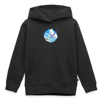 Mouettes Mouette - Sweat Premium à capuche enfant bio - noir - Devant - AI Model Kid Male (0cm)