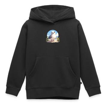 Mouettes Mouette - Sweat Premium à capuche enfant bio - noir - Devant - AI Model Kid Male (0cm)