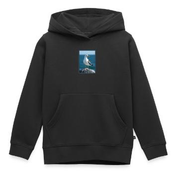 Mouettes Mouette - Sweat Premium à capuche enfant bio - noir - Devant - AI Model Kid Male (0cm)