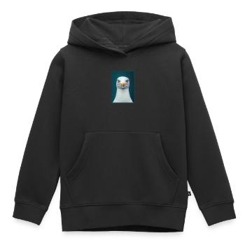 Mouettes Mouette - Sweat Premium à capuche enfant bio - noir - Devant - AI Model Kid Male (0cm)