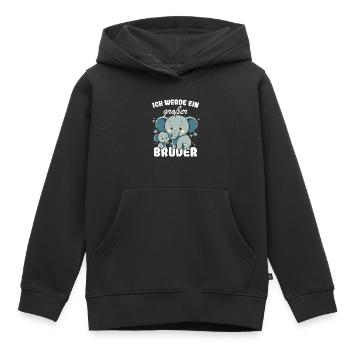 Nachwuchs Verkünden | Ich Werde Großer Bruder 2027 - Kinder Premium Organic Hoodie - Schwarz - Vorne - AI Model Kid Male (0cm)