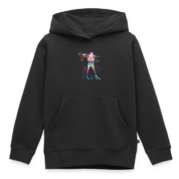 Biathlète Biathlon combiné nordique - Sweat Premium à capuche enfant bio - noir - Devant - AI Model Kid Male (0cm)