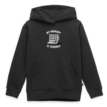 Ma mémoire est terrible Drôle d’ordinateur Drôle de codage - Sweat Premium à capuche enfant bio - noir - Devant - AI Model Kid Male (0cm)