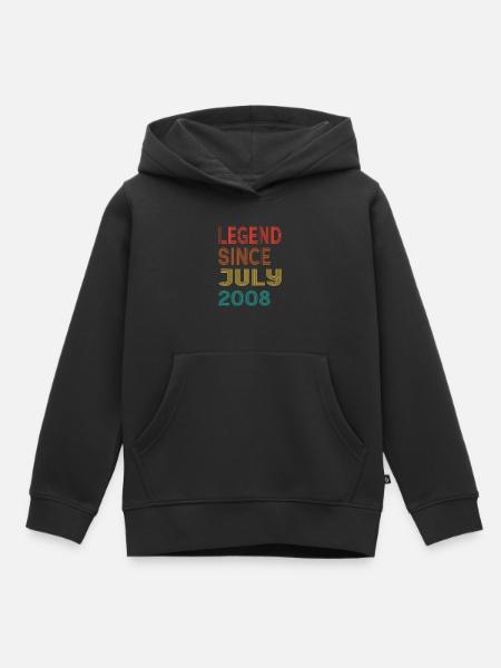 Vintage Legend Since July 2008, 17th birthday - Kids Premium Organic Hoodie - black