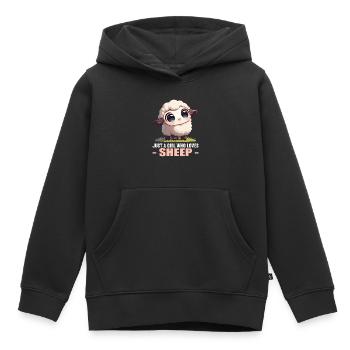 Mouton Mouton - Sweat Premium à capuche enfant bio - noir - Devant - AI Model Kid Male (0cm)