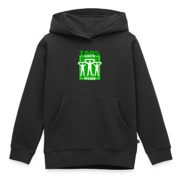 Grün Weiss Fussball - Kinder Premium Organic Hoodie - Schwarz - Vorne - AI Model Kid Male (0cm)