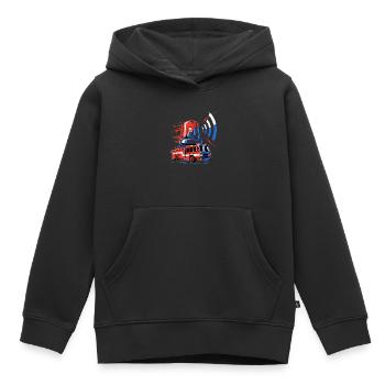 Feuerwehrauto mit Sirene - Kinder Premium Organic Hoodie - Schwarz - Vorne - AI Model Kid Male (0cm)