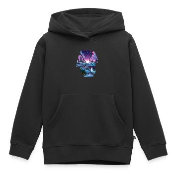 Landscape Snow Puzzle Fantasy - White Rabbit - Kids Premium Organic Hoodie - black - Front - AI Model Kid Male (0cm)