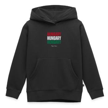 Ungarischer Stolz, ich liebe Ungarn - Kinder Premium Organic Hoodie - Schwarz - Vorne - AI Model Kid Male (0cm)