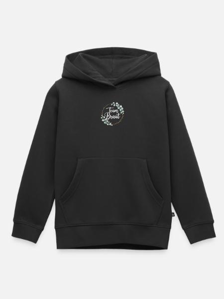 Team Bride damigelle d'onore Eucalipto addio al celibato - Felpa Premium con cappuccio bambino bio - nero