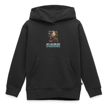 Moineaux Moineau - Sweat Premium à capuche enfant bio - noir - Devant - AI Model Kid Male (0cm)