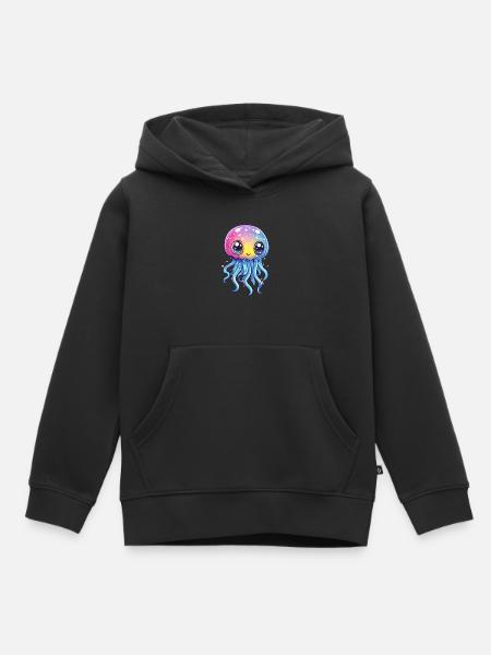 Regenbogen-Qualle - Kinder Premium Organic Hoodie - Schwarz