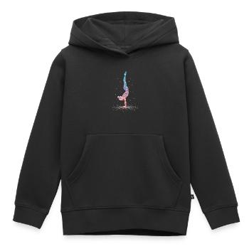 Gymnastique Gymnastastik Acrobaties – Silhouette - Sweat Premium à capuche enfant bio - noir - Devant - AI Model Kid Male (0cm)